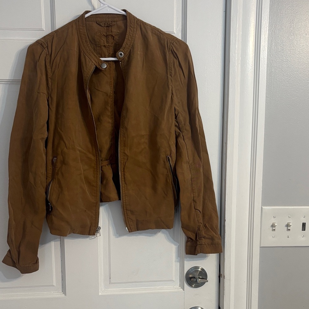 Brown Women's Lightweight Bomber Jacket